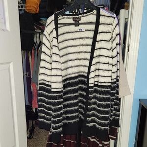 Striped Black and White Cardigan